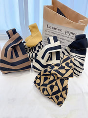 Knitting Checkerboard Zebra-Stripe Striped Bags Accessories Handbags