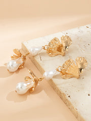 Geometric Imitation Pearls Drop Earrings