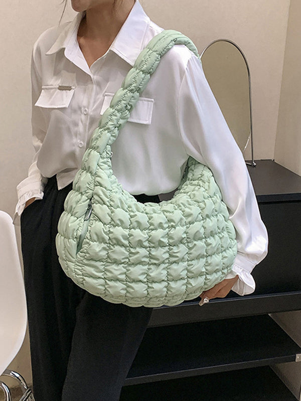 Pleated Split-Joint Crossbody Tote Bags Handbags