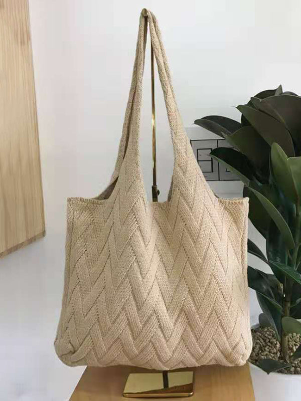 Casual Weave Solid Color Bags Accessories